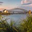 Beautiful shot of the sydney opera house and sydney harbor bridge